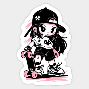 Skater Girl. For Skateboard Lovers. Sticker